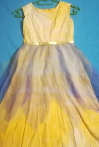 Kids Costumes to Hire - Yellow dress with blue & yellow tulle